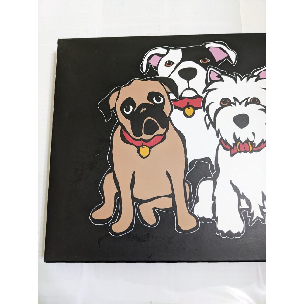 Marc Tetro Wallet 4 Piece Set Black Dogs Coin Purse Luggage Tag Passport PUPPIES - Picture 5 of 5